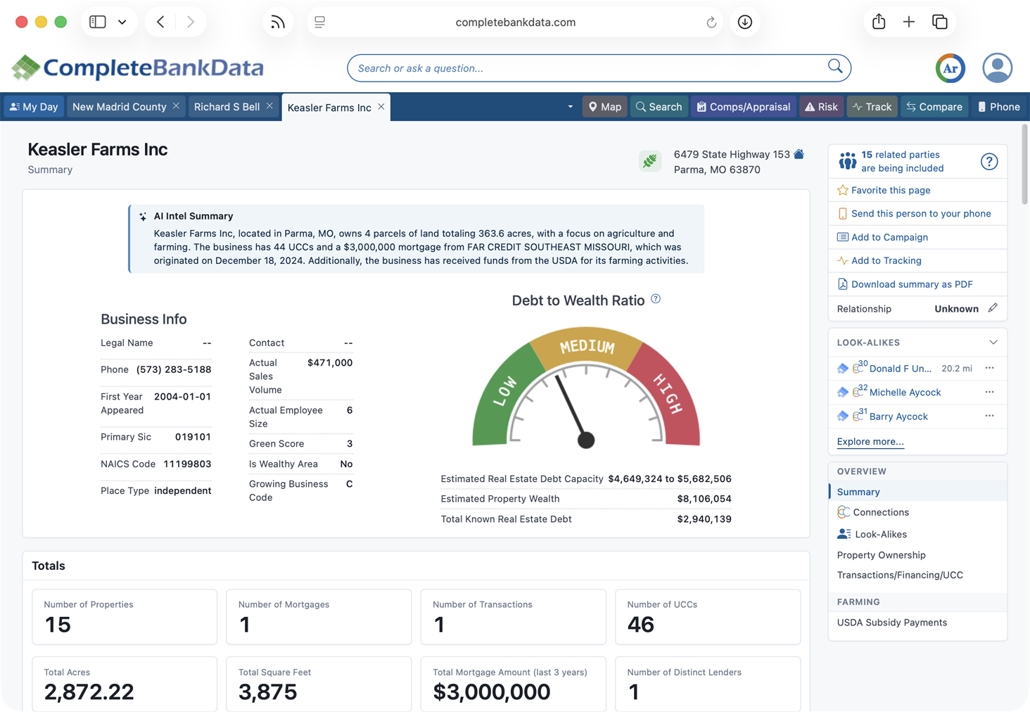 CompleteBankData borrower profile